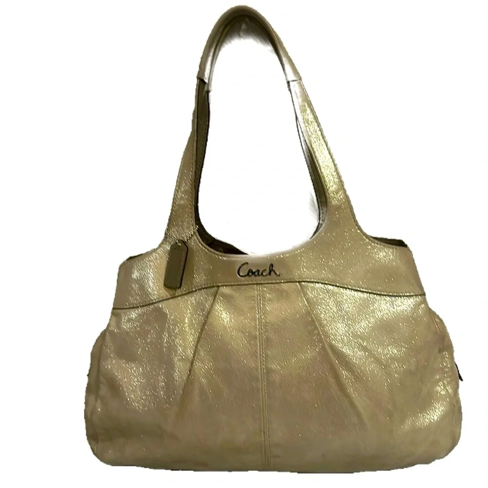 Coach Champagne Gold 'Lexi' pebbled leather shoulder purse....superb condition! - Picture 1 of 8